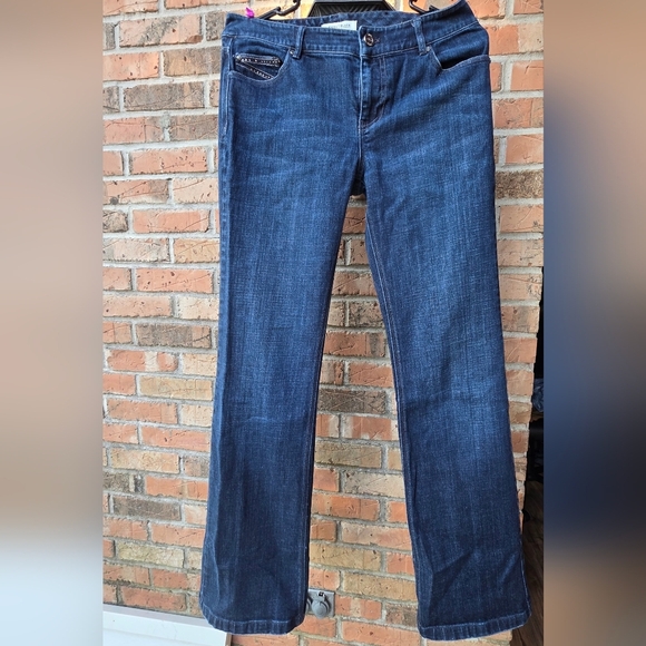 White House Black Market Dark Blue Straight Leg Jeans - Picture 7 of 8